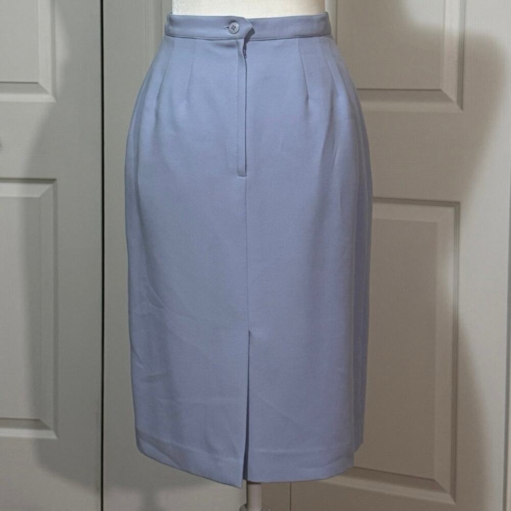 VTG Kasper ASL skirt suit, size 4. Beautiful pastel blue, tailored, embroidered - Picture 5 of 8